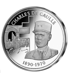 La frappe en argent pur: " Charles de Gaulle "