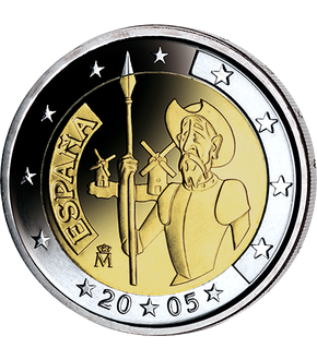 Monnaie 2 Euros commémorative  « Espagne Don Quichote 2005 »