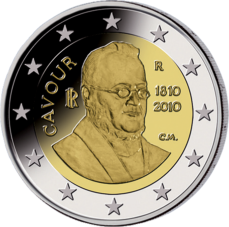 Monnaie de 2 Euros Italie 2010 «Bicentenaire de la naissance du comte de Cavour» Italie 2010