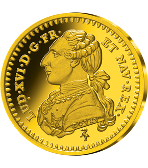 Frappe en argent doré à l'or pur «Demi-Louis d'or aux Lunettes 1775»