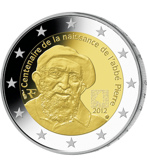 Monnaie commémorative de 2 Euros «Centenaire de la naissance de l’abbé Pierre» France 2012