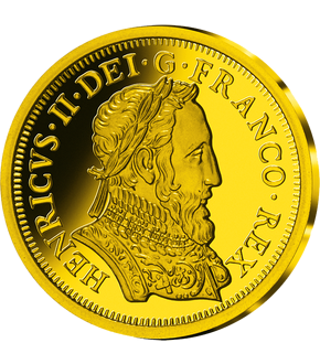 Frappe en argent doré à l'or pur «Piéfort Henri II - 1555»