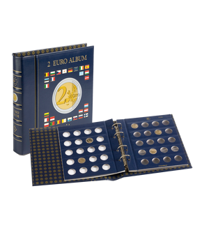 VISTA album numismatique pour pièces de 2 euros (4 feuilles neutres) avec étui