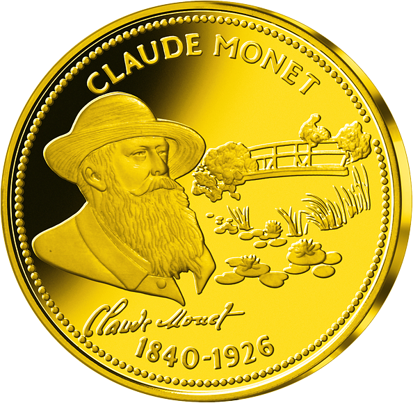 Frappe dorée à l'or pur «Claude Monet»