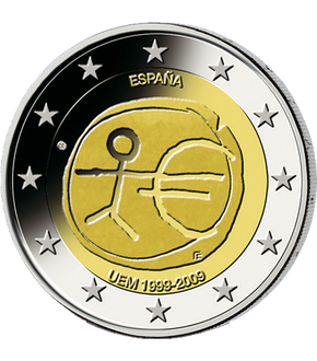 Monnaie de 2 Euros «10 ans de l'Union monétaire» Espagne 2009