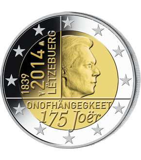 Monnaie de 2 Euros «175e anniversaire de l'indépendance» Luxembourg 2014