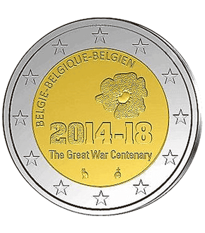 Monnaie de 2 Euros «Centenaire du début de la Première Guerre Mondiale» Belgique 2014