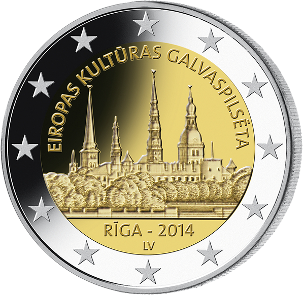 Monnaie de 2 Euros «Riga - Capitale européenne de la culture 2014 » Lettonie 2014