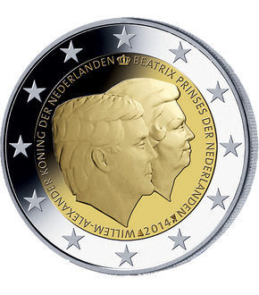 Monnaie de 2 Euros «Double portrait de la famille royale» Pays Bas 2014 