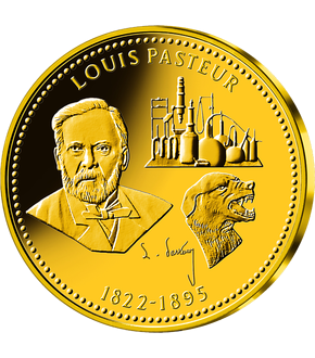 Frappe en or pur Nos Grands Hommes: «Louis Pasteur 1822-1895»
