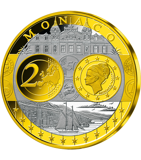 Première frappe en hommage à l'Euro en cuivre argenté: «Monaco»