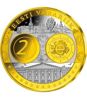 Première frappe en hommage à l'Euro en cuivre argenté: «Estonie»