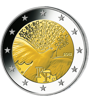 Collection: Les 2 Euros commémoratives, votre première livraison « 70 ans de la paix en Europe » ! Votre cadeau : la 2 Euros française offerte « Chêne » 2022