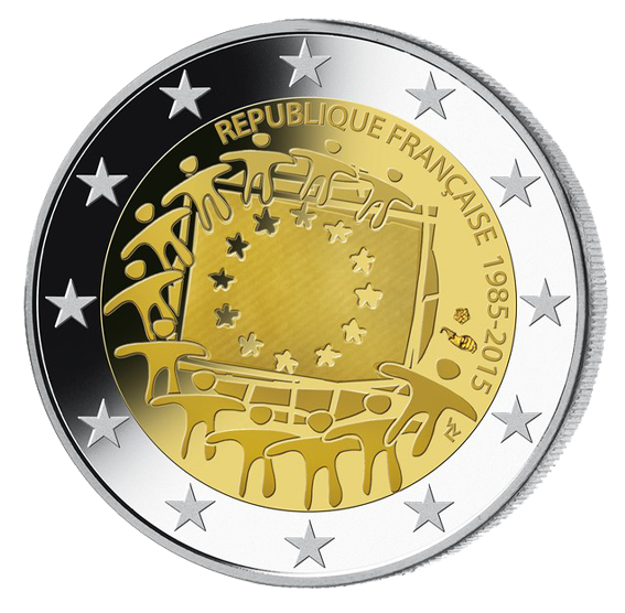 Monnaie de 2 Euros «30 ans du Drapeau Européen» France 2015