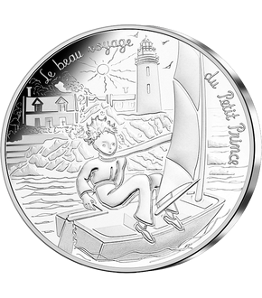 10 Euros argent " Petit Prince fait de la voile "