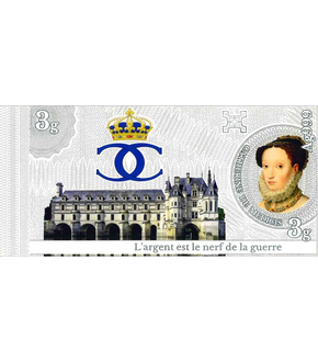 Billet en argent pur «Château de Chenonceau»