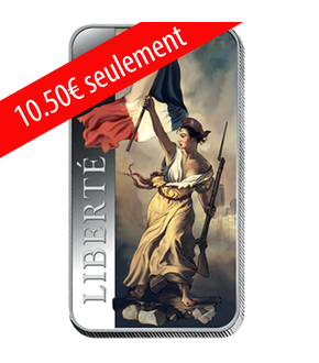 Lingot en argent le plus pur colorisé «Marianne - Liberté» 