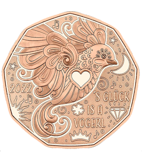 Monnaie de 5 euros  «La chance est un oiseau» Autrichienne 2022