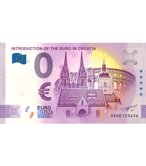 Billet Souvenir 0 Euros «Introduction de l'Euro en Croatie»