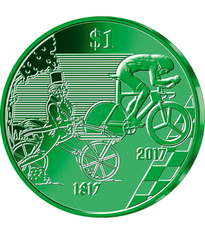 Monnaie en titane vert « 200 ans du cyclisme » 