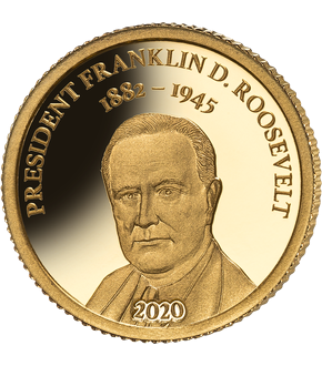 Monnaie de 10 Dollars en or le plus pur «Franklin D. Roosevelt 1882-1945» 2020