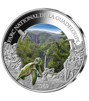 Frappe en argent colorisé «Parc national de la Guadeloupe»