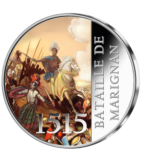 Frappe en argent colorisé «1515, Bataille de Marignan» 