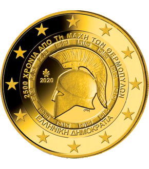 Monnaie de 2 Euros dorée «2 500ème anniversaire de la bataille des Thermopyles» Grèce 2020