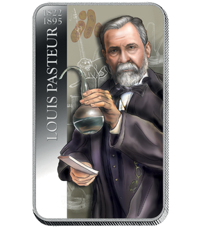 Les lingots en argent colorisé «Nos Grands Hommes», avec en première livraison le lingot «Louis Pasteur» !