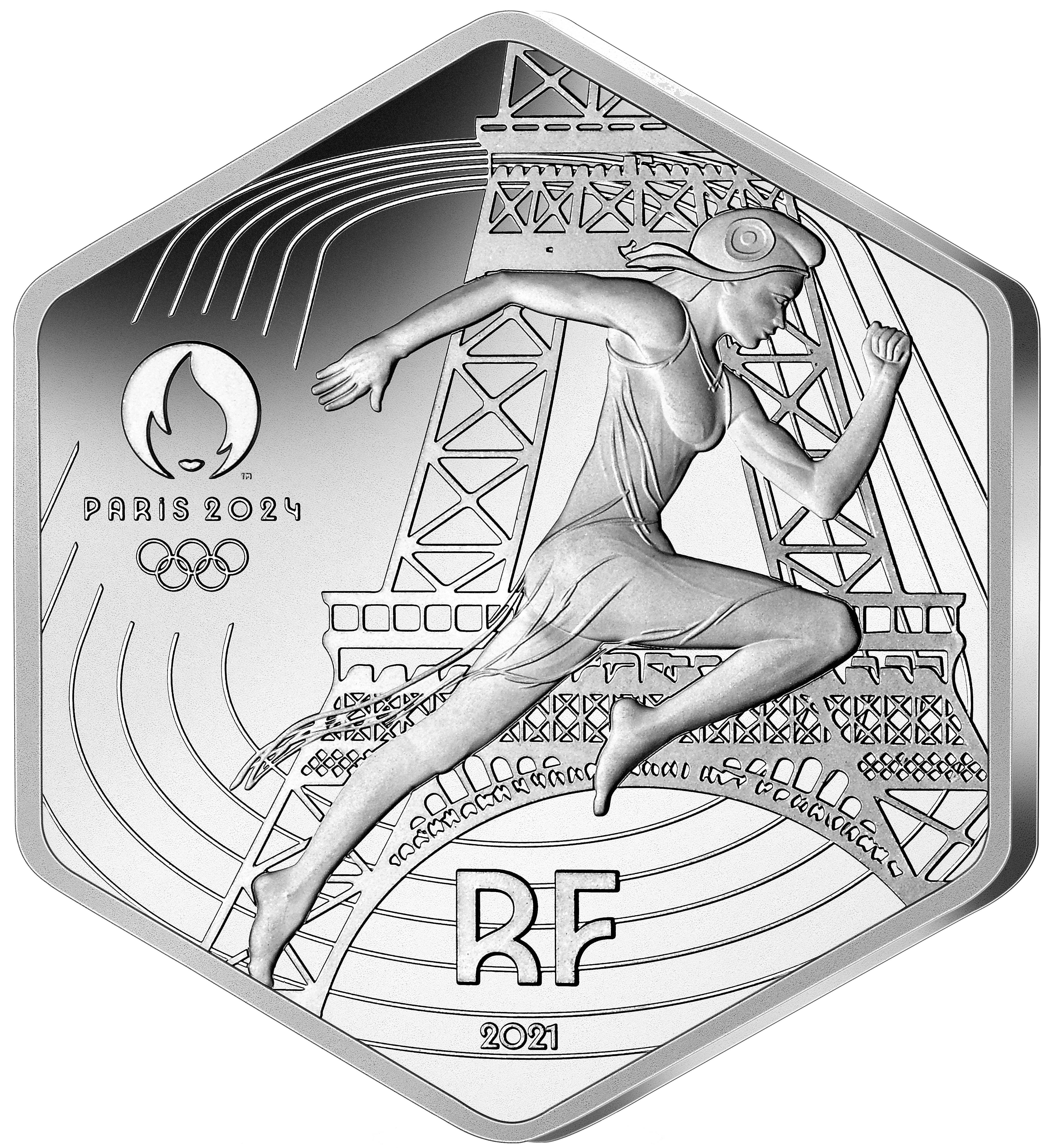 Monnaies 10 Euros et 250 Euros hexagonales «Marianne Jeux Olympiques de PARIS 2024» 