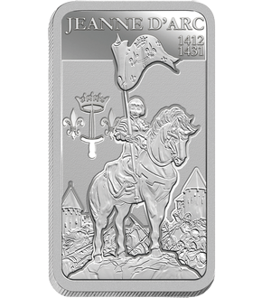 Lingot en argent pur «Jeanne d'Arc à Cheval»