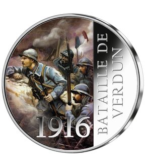 Frappe en argent colorisé « 1916 Bataille de Verdun »