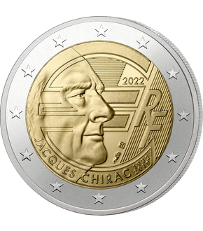 EN CADEAU : Monnaie commémorative de 2 Euros «Jacques Chirac» 2022