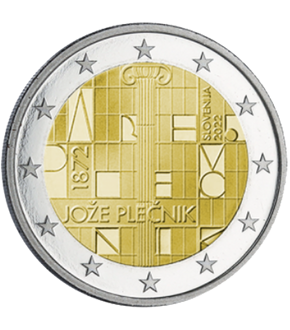 Monnaie commémorative 2 Euros «150ème anniversaire de la naissance de l'architecte Joze Plecnik» Slovénie 2022