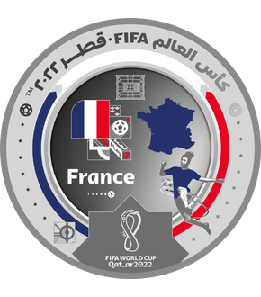 Monnaies argentées de la coupe du Monde de la FIFA Qatar 2022™, France - Argentine _ Tunisie - Australie - Maroc 