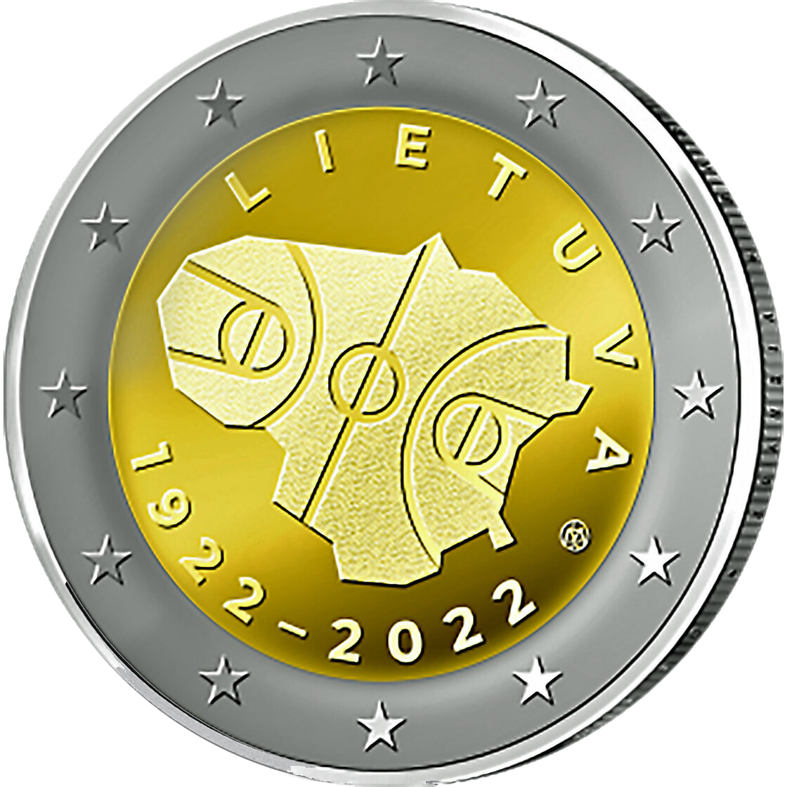 Monnaie commemorative de 2 Euros «100 ans de basket-ball en Lituanie» Lituanie 2022