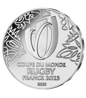 La monnaie en argent pur de 10€ « Rugby WC Emblème »  2022