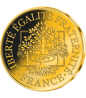 Frappe en or «Liberté Égalité Fraternité» 