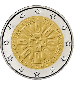 La monnaie de 2 Euros «100 ans de la transfusion sanguine» Slovaquie 2023