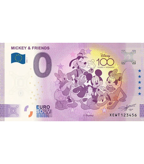 Billet Souvenir de 0 Euros " Mickey et ses amis"