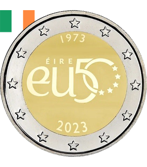 Monnaie commémorative de 2 Euros « 50 ans de l'adhésion de l'Irlande à l'Union Européenne » Irlande 2023