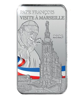 Lingot en argent «Le Pape François à Marseille» 2023