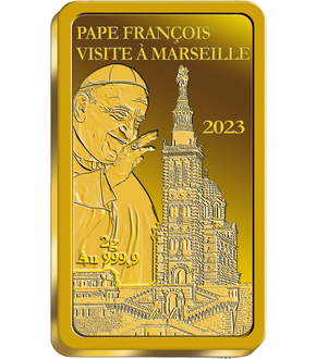 Lingot en or « Pape François à Marseille 2023 »