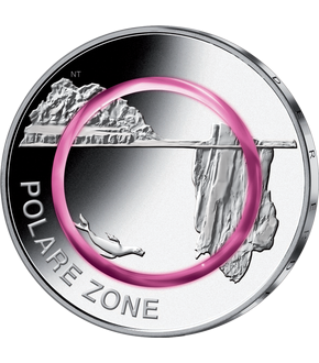 Die offiziellen deutschen 5-Euro-Polymer-Münzen 2016–2021 – Start mit: "Subpolare Zone" und "Polare Zone"