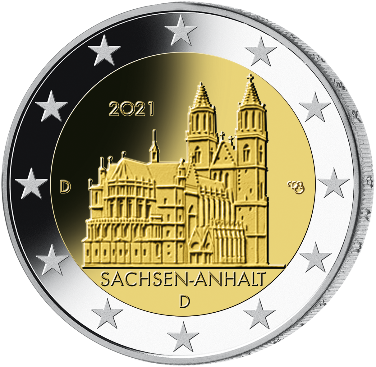2-Euro-Komplettsatz 2021 "Sachsen-Anhalt" - Polierte Platte | MDM