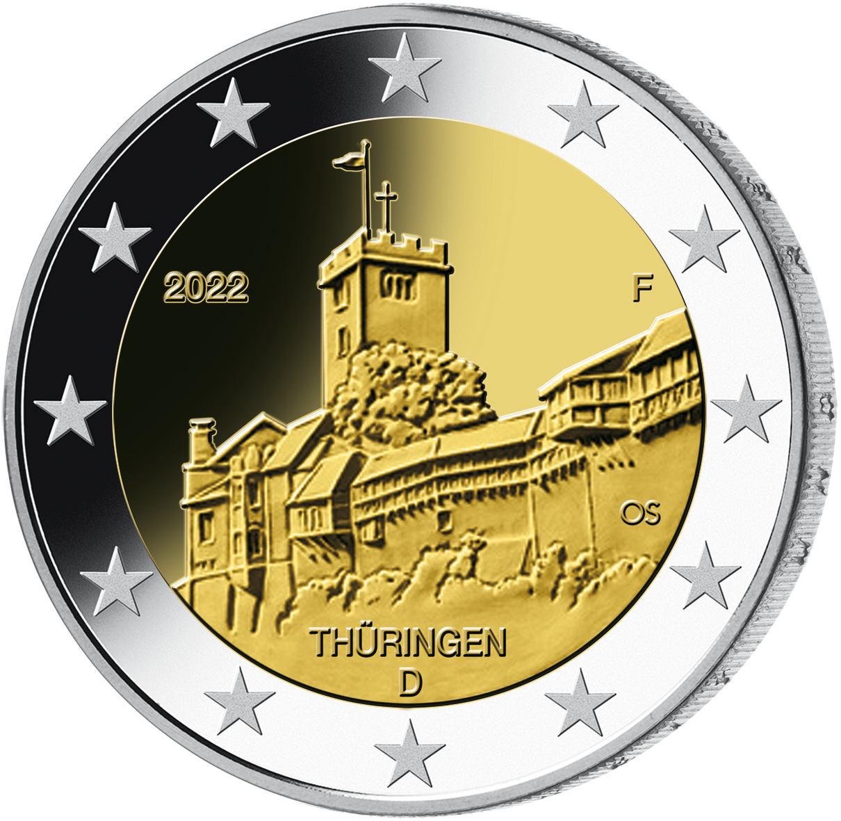 2 Euro Thuringen 2022 D Wert
