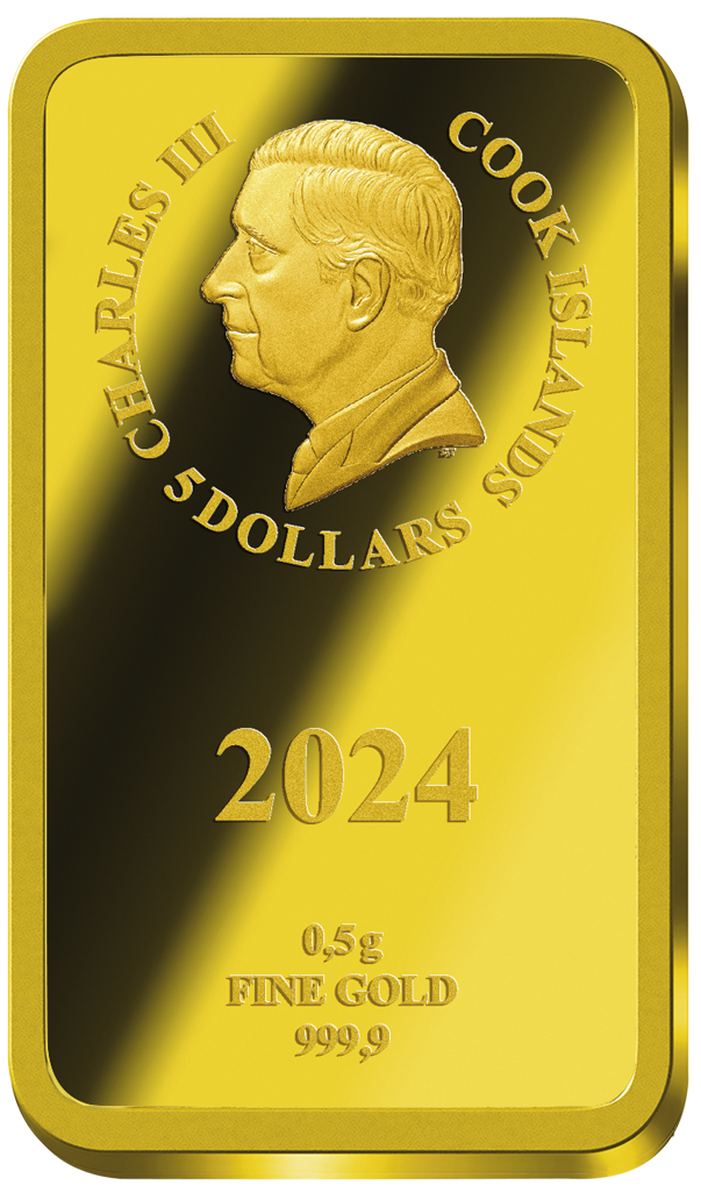 Die gemeinsame Rückseite aller Goldbarren dieser Kollektion