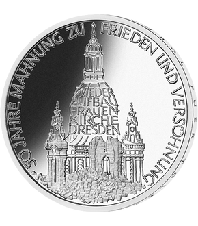 Die offizielle 10-DM-Silber-Gedenkmünze - "Frauenkirche in Dresden"