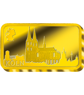 Die schönsten Wahrzeichen Nordrhein-Westfalens auf 1/100 Unzen Goldbarren