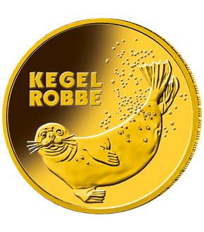 Die offizielle deutsche 20-Euro-Goldmünze "Kegelrobbe" 2022